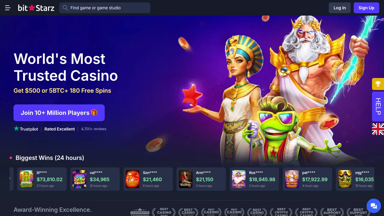 Casino lobby interface showing games and bonus offers