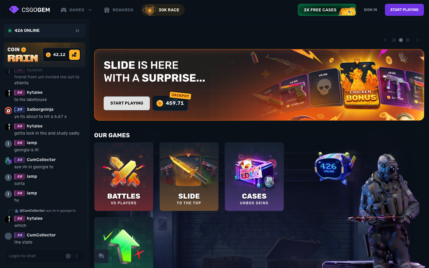 CSGOGem homepage