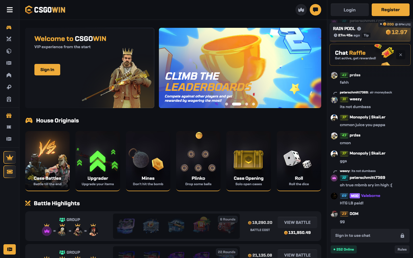 CSGOWin homepage