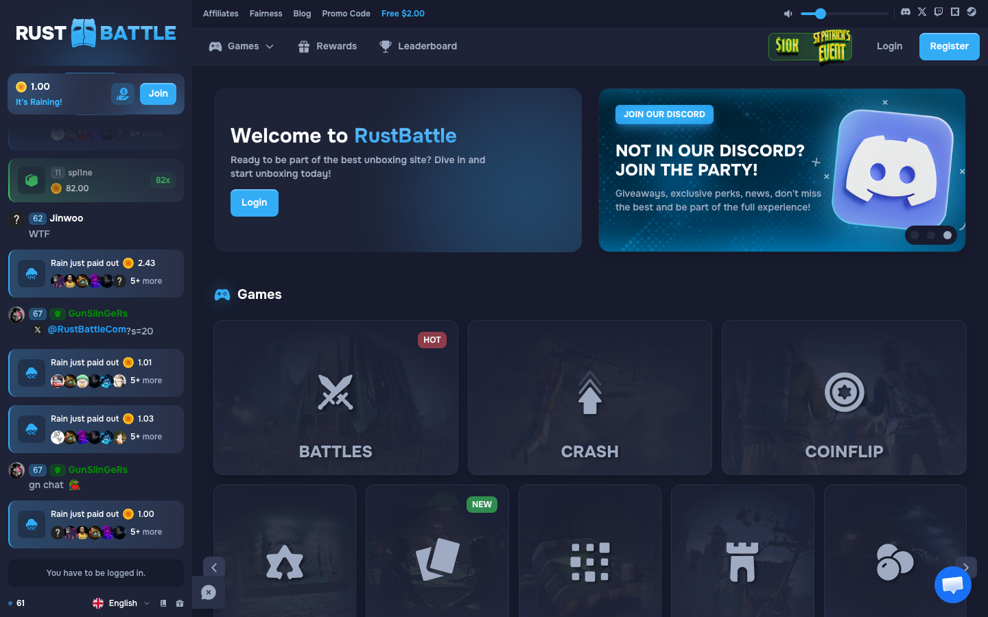 Rust Battle homepage